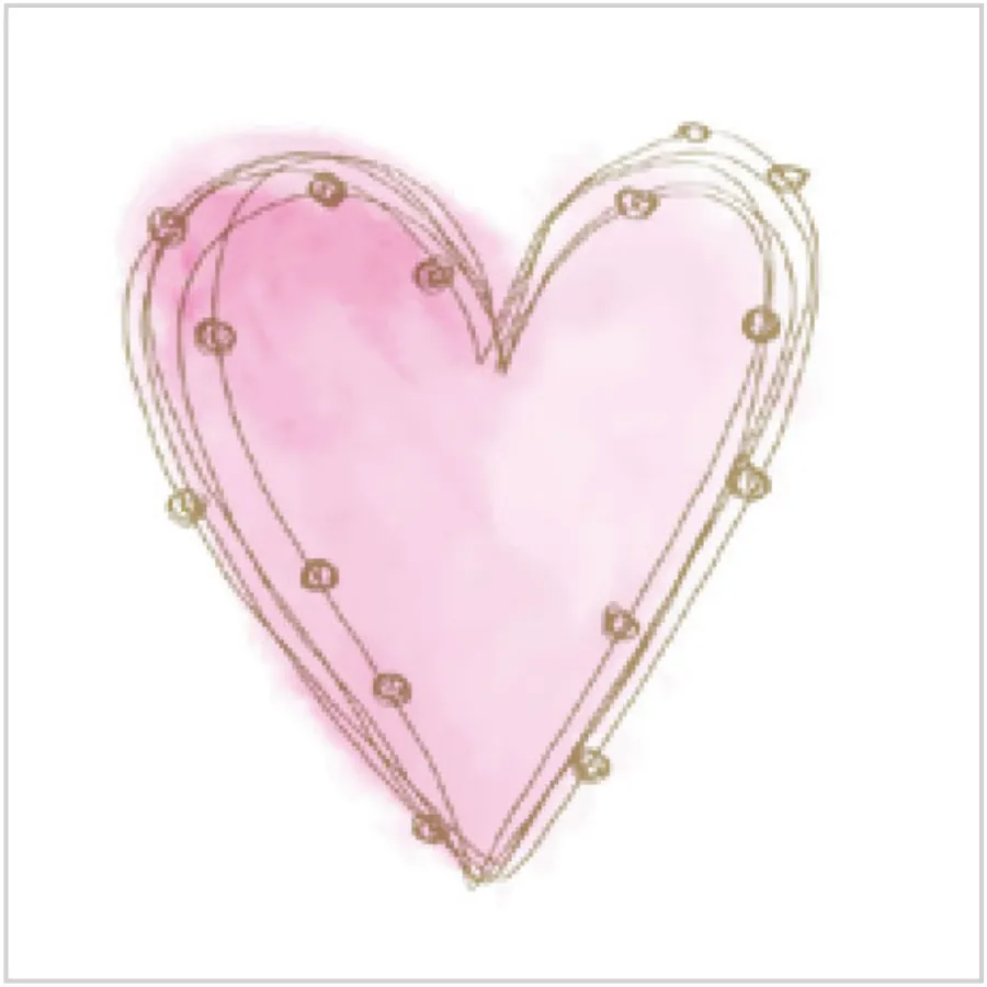 Corazón Rosa Pastel – Almuerzo, 33 × 33 cm · SL_CH_001102