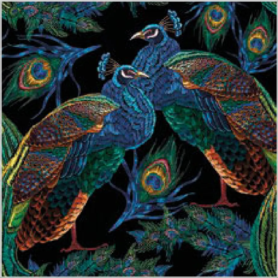 Pavos Reales Bordados con Plumas · SL_OG_052601