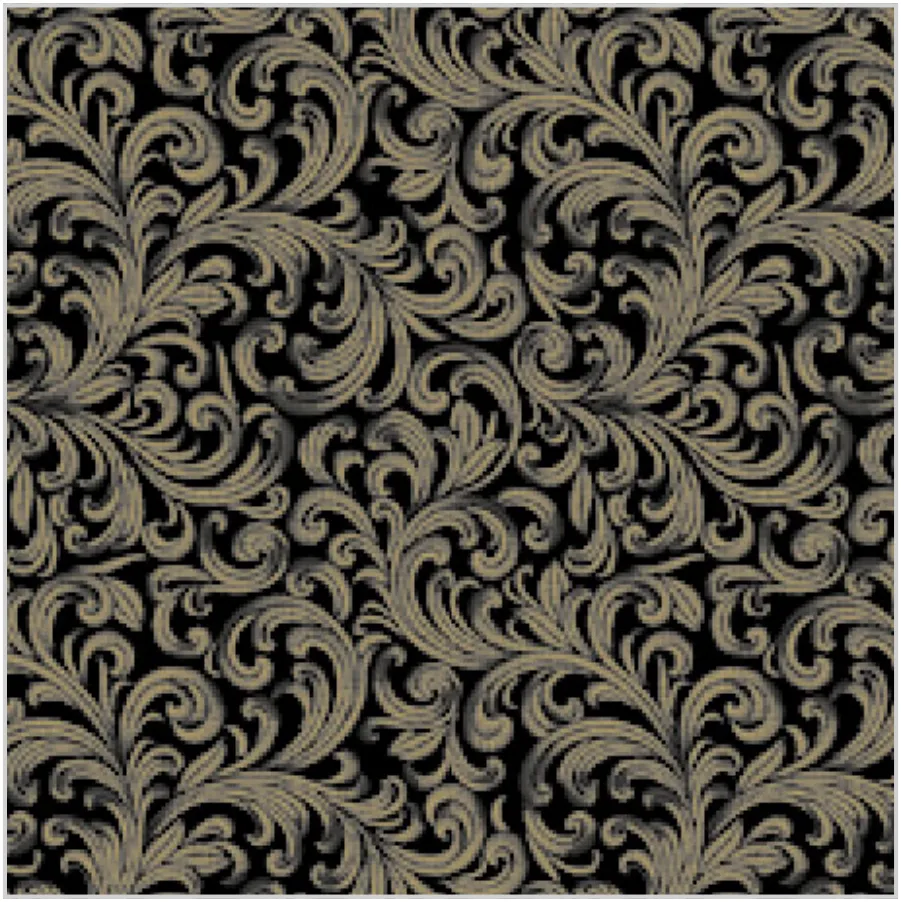Estampado Ornamental en Negro y Dorado · SL_OG_054703