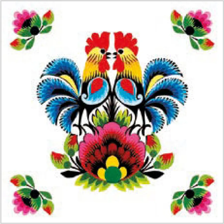 Gallos de Estilo Tradicional sobre Blanco · SL_OG_058901