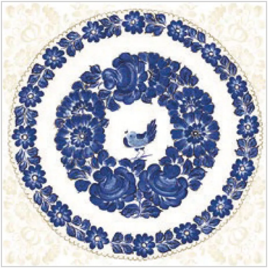 Plato de Loza Tradicional con Pájaro · SL_OG_061101