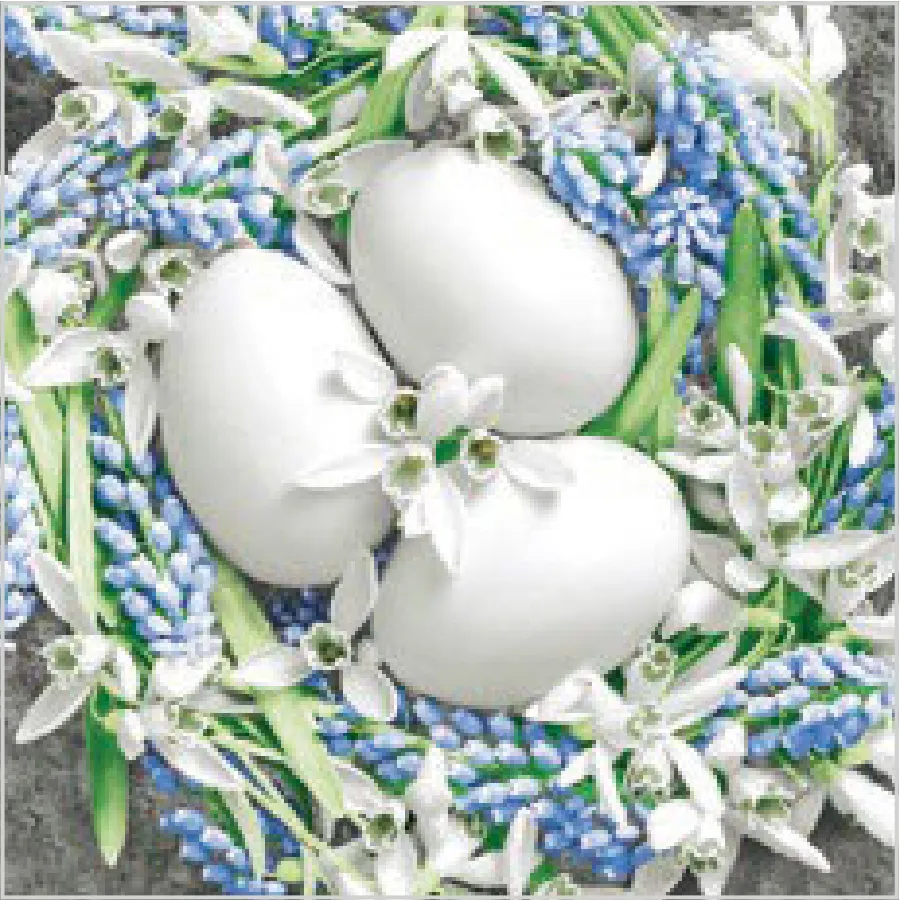 Huevos Blancos en Nido de Flores · SL_WL_011201
