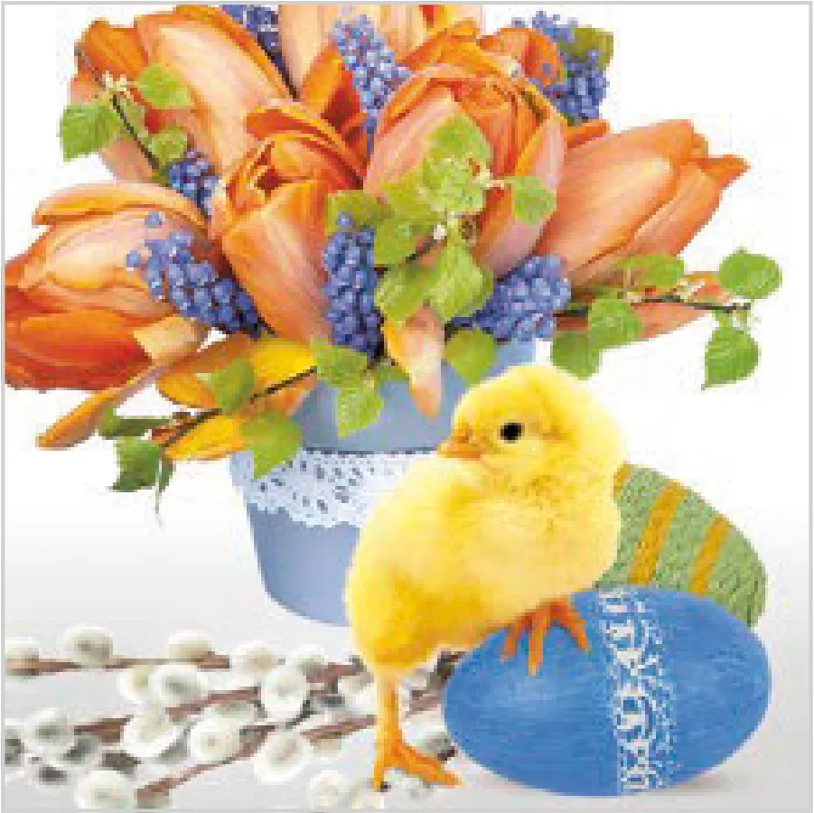 Ramo de Tulipanes Naranjas con Gallina · SL_WL_011501