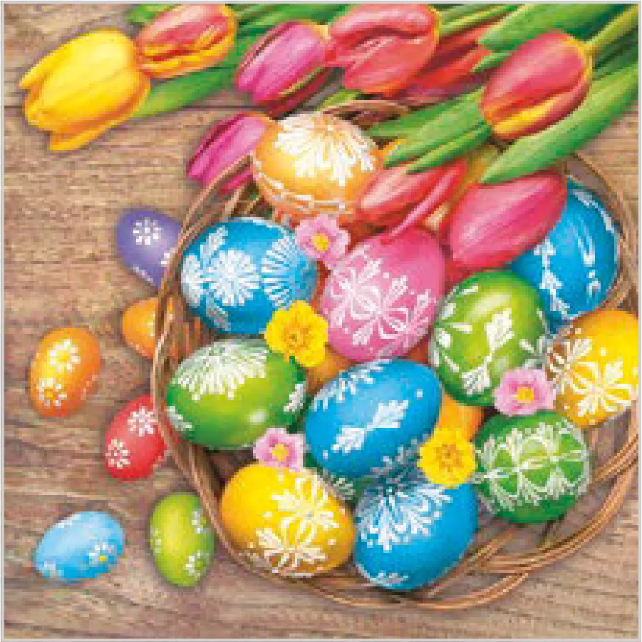 Huevos de Pascua Multicolores en una Cesta · SL_WL_012201