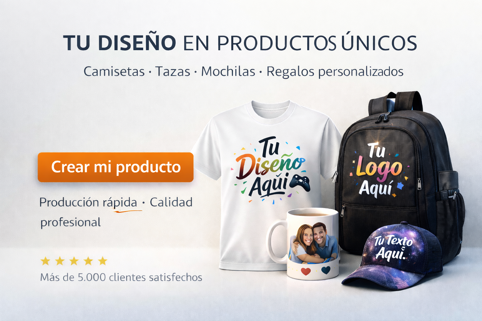 Camisetas, tazas y productos personalizados con tu diseño